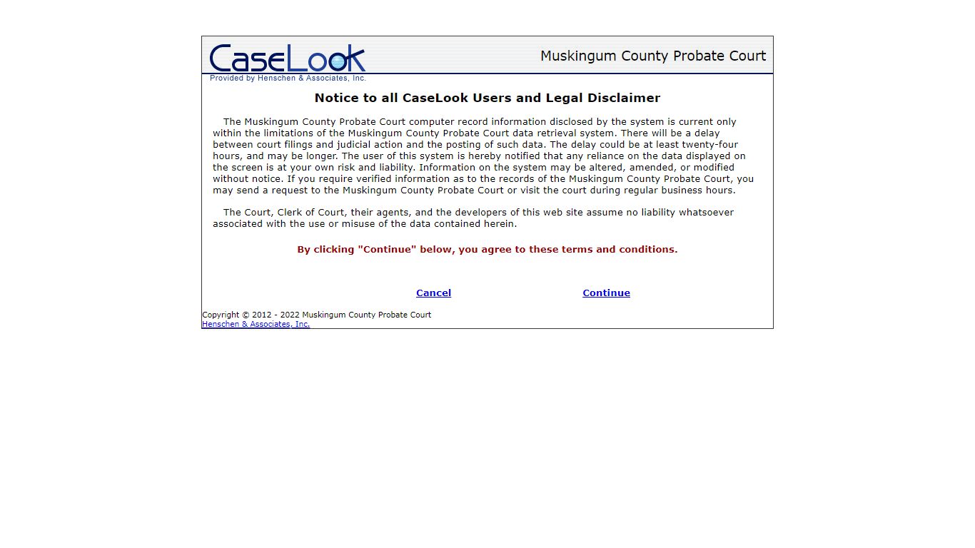 Muskingum County Probate Court - Record Search